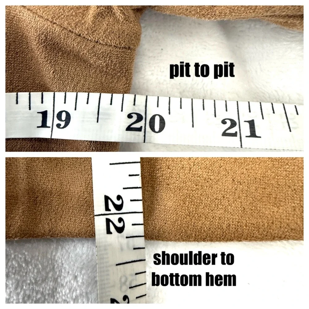 Banana Republic Womens Top M NWT Vegan Suede Office Brown Minimalist Belted Soft - Picture 8 of 8